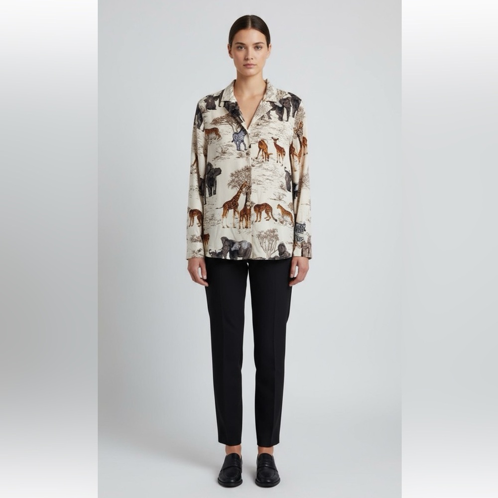 ✨3 for $30✨ | Rachel Zoe | Safari Animal Print | Button-Down Shirt | M 🕥